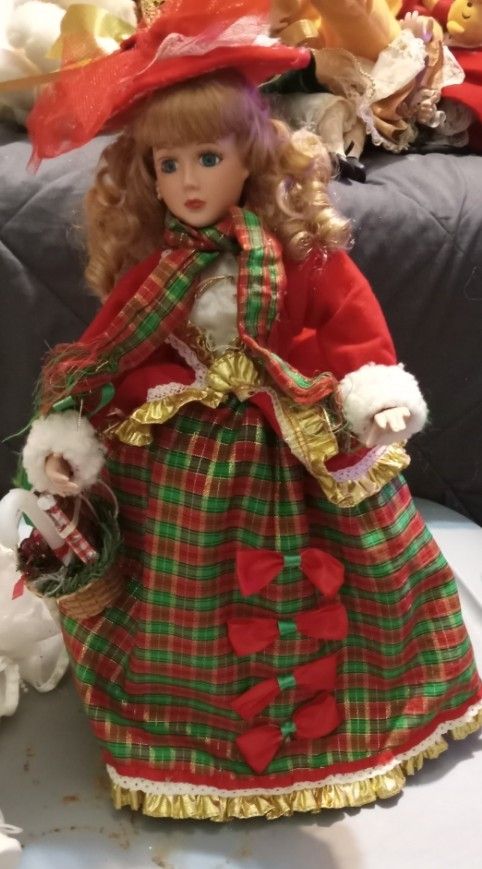 Jane L Dolan Porcelain Christmas Doll