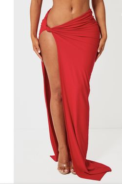 SHAPE RED SLINKY EXTREME KNOT MAXI SKIRT