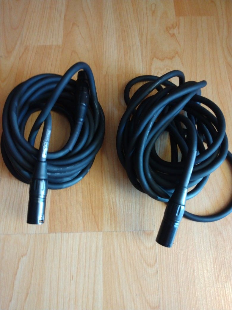 Matching Pair Of Pig Hog Mic Cables! Used 3 Times!