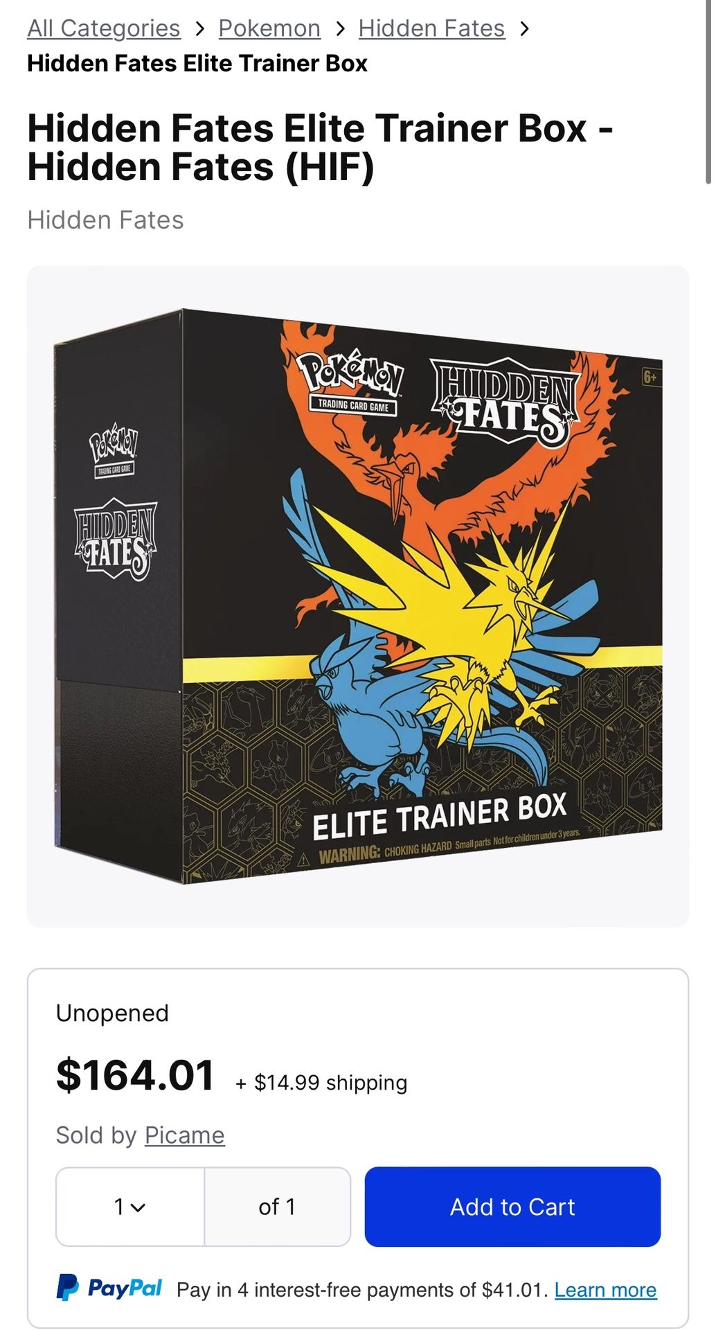 Pokémon Hidden Fates ETB