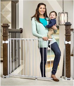 Regalo Safety 29-43" Top of Stairs Baby Gate, Extra Wide Baby Gate, Extra Wide Hardware Mounted