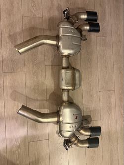 BMW F90 M5 / M5 Competition OEM Complete Axle-Back Exhaust System — Boysen — Part # &  — Black Tips + Flap Actuators (2018–2023)