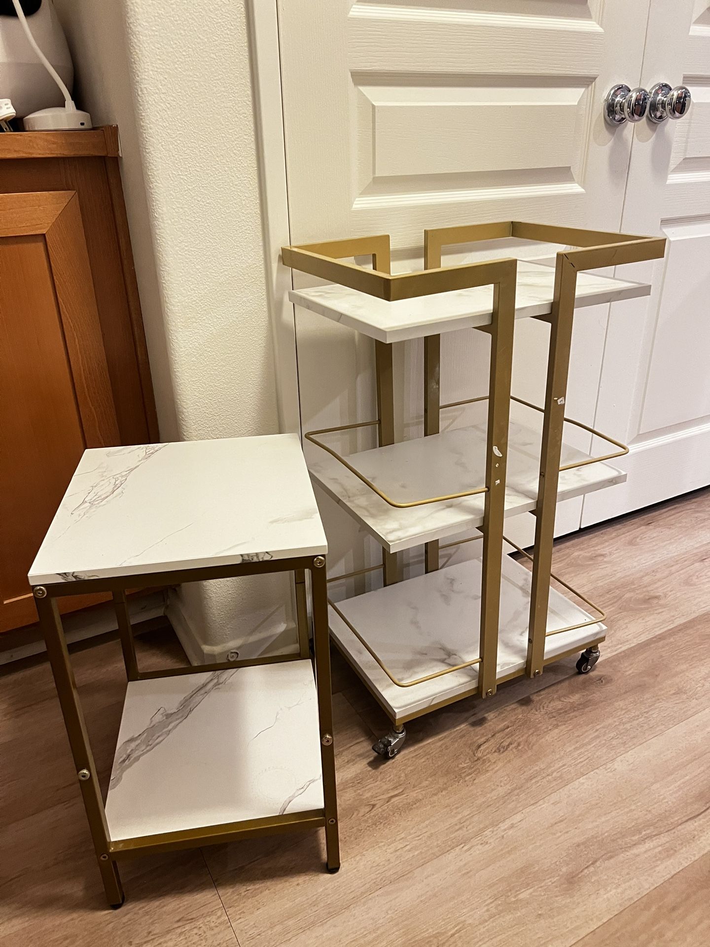 Rolling Cart And Side Table