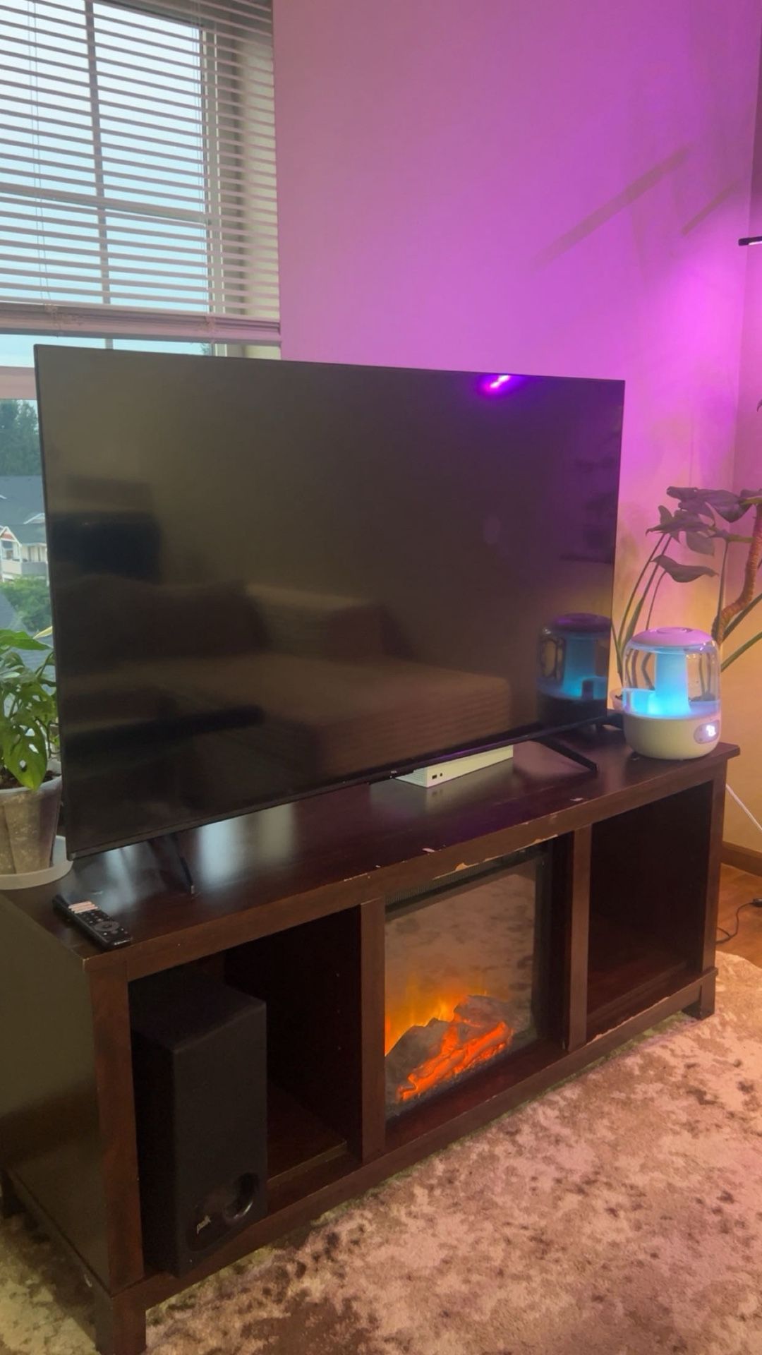 Beautiful and sturdy 58” fireplace TV stand from Ashley Furniture.