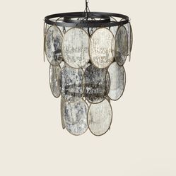 Luminosia Hanging Disc Lamp - Antiqued Mirror