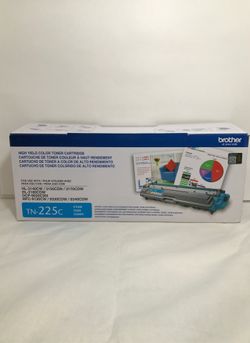 Brother OEM TN-225c Cyan Toner Cartridge Open Box Sealed Toner