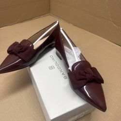 Bandolino Burgundy Patent Bow Flats