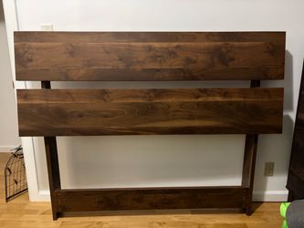 Queen Size Dark Wood Headboard