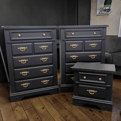 Black dresser and nightstand set