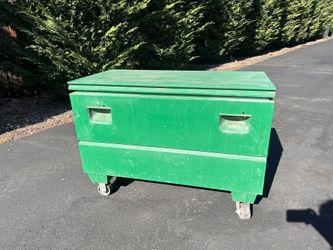 Greenlee 24-inch x 48-inch Steel locking chest box with castor wheels