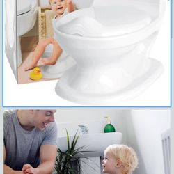 Nuby My Real Potty Training Toilet with Life-Like Flush Button and Sound - 18+ Months - White 