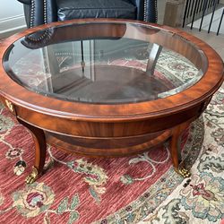Maitland Smith Vintage Mahogany And Brass Clawfoot Cocktail Table