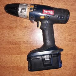 18 Volt Blue Ryobi Hammer Drill With Brand New 4.0 Amp Hour Lithium Ion Battery