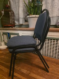 Set of 2 Fabric Banquet Chair, Dark Blue