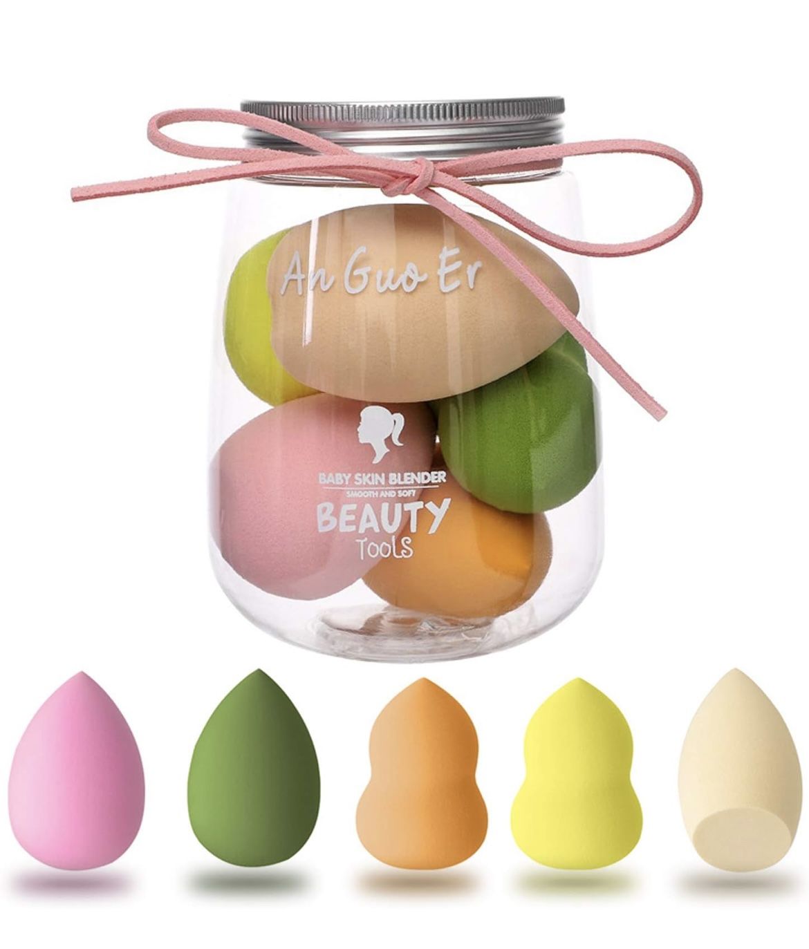 Antzz 5 Pcs Makeup Sponge Set Blender Cosmetics Beauty Foundation Blending Sponge