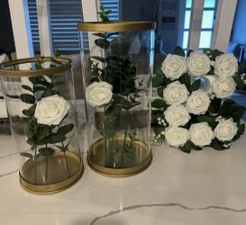 2 Cylinder Decor Pieces 