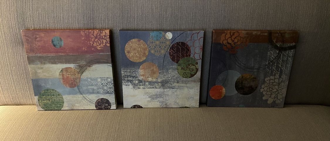Wall Art (3 Pictures 12” X 12” X 1”)