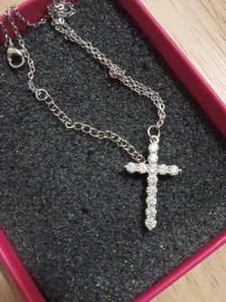 Solid 925 lab grown diamond cross