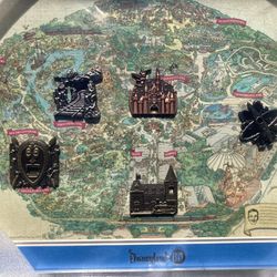 Disneyland 60th Anniversary Locks Of The Kingdom Disney Pin Frame Set 