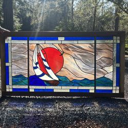 Large Leaded Stain Glass 
