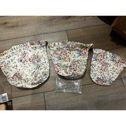 Longaberger Canister Basket liners LARGE MEDIUM SMALL SPRING FLORAL FABRIC HTF