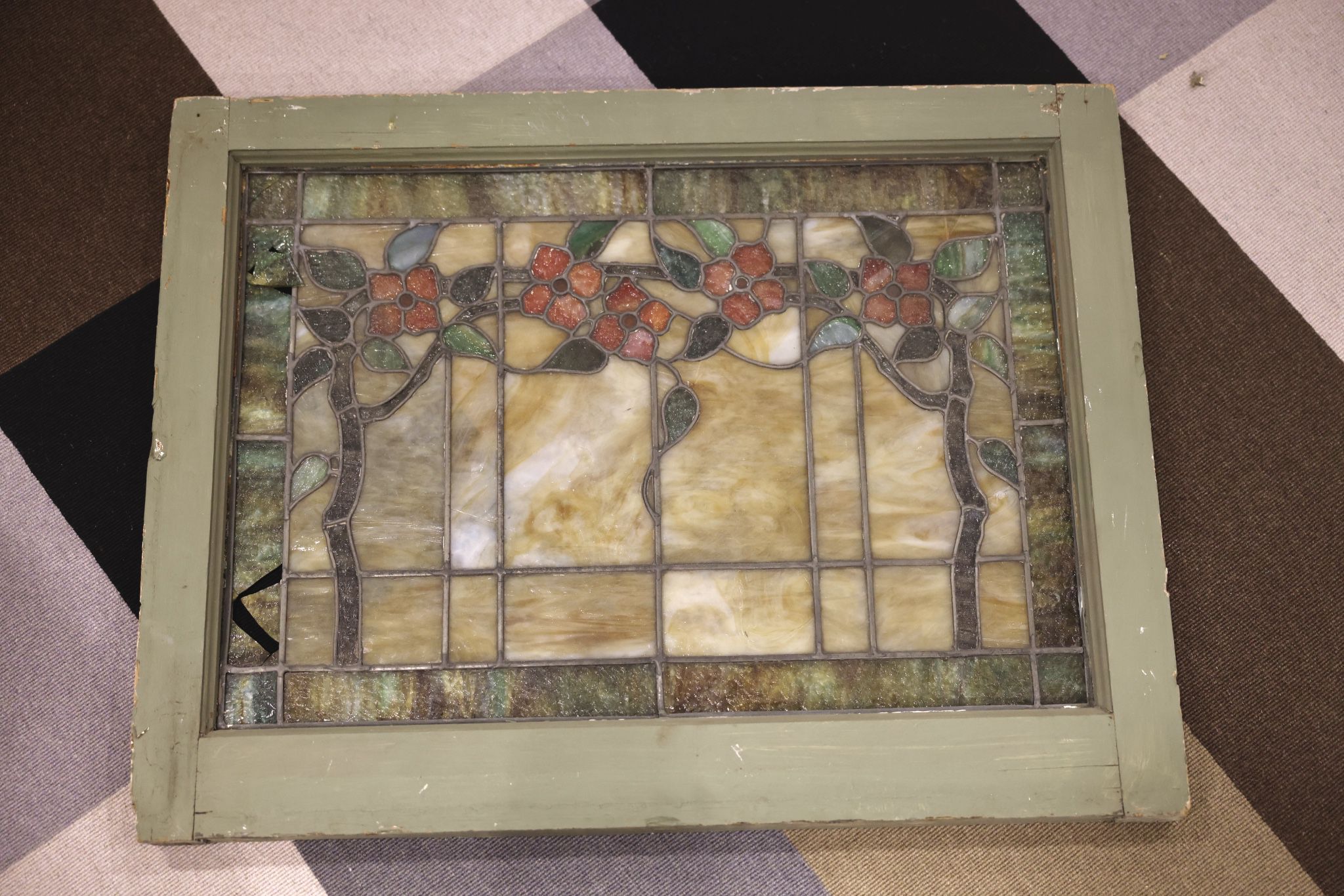 Vintage Stained Glass Window 