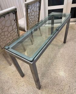 Modern Metal & Glass Console Table