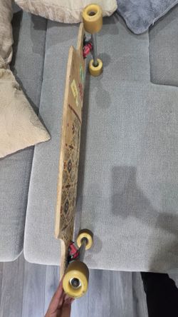 Longboard Skateboard with Geometric Deck Design