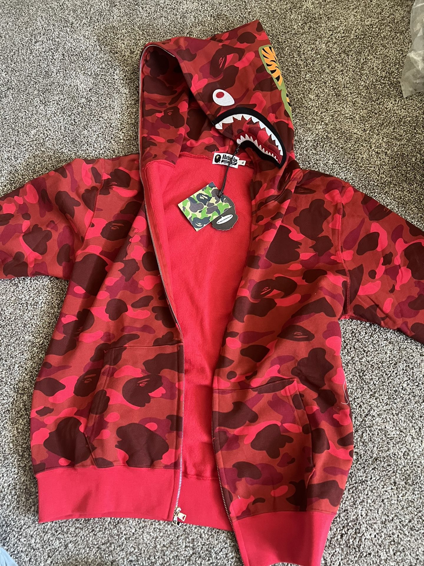 red bape hoodie XL (fits large)