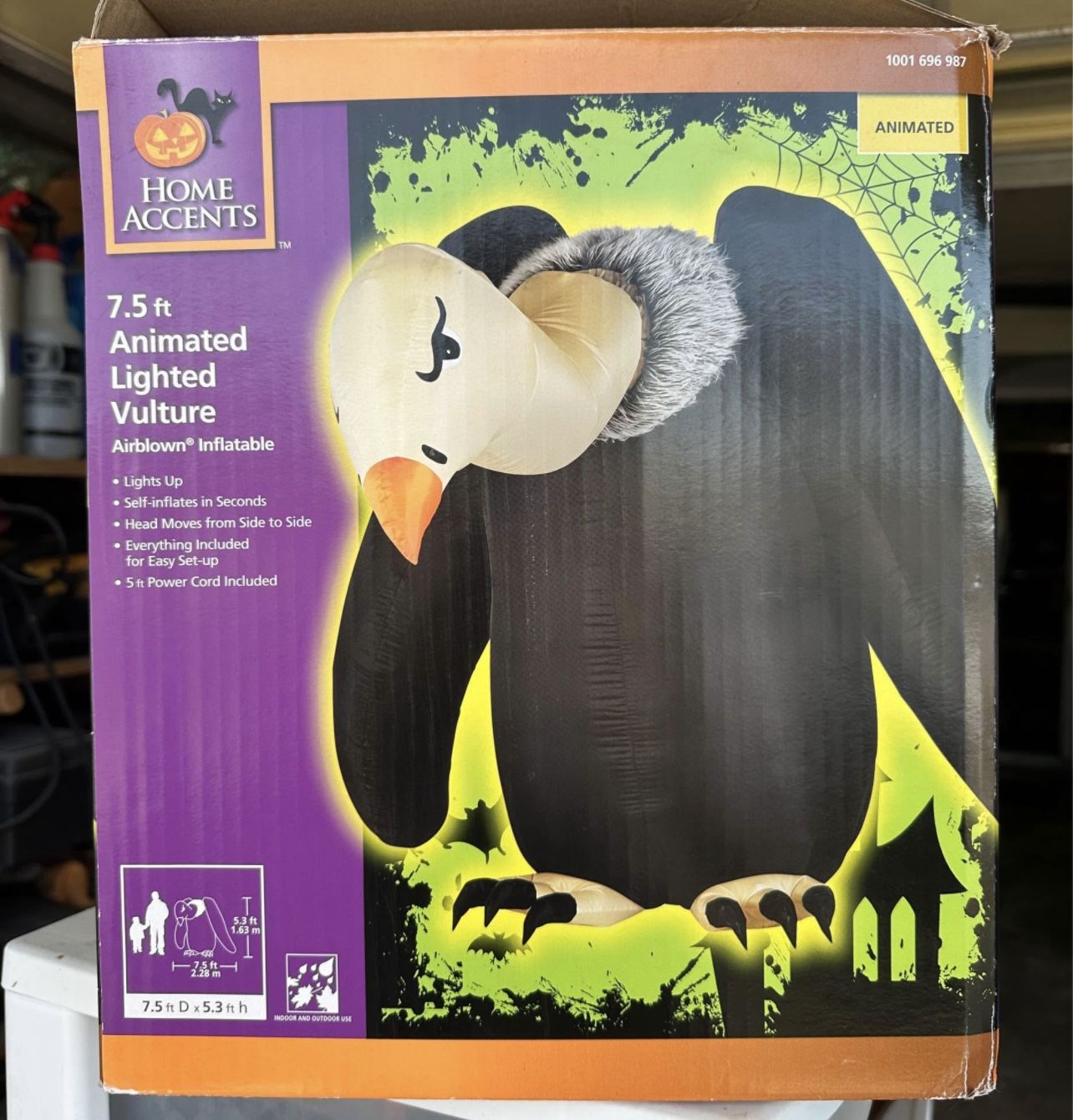Halloween Home Accents 7.5ft Animated Lighted Vulture Airblown Inflatable