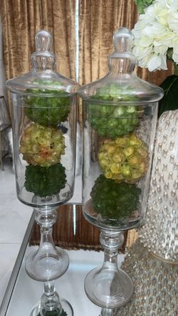 Pair of Glass table decor