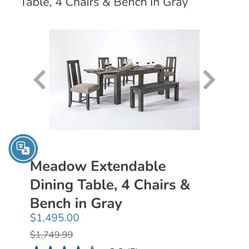 Kitchen table 2 benches two chairs