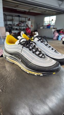 Nike Air Max 97 Silver Black Yellow Sneakers size 11 1/2