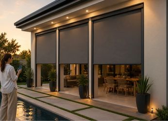 Zebra Shades | Patio Motorized Shades | Blackout Shades