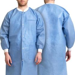 Disposable  Lab Coats for Adults with Knit Cuffs 