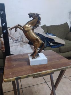 Solid Brass Rearing Horse $200