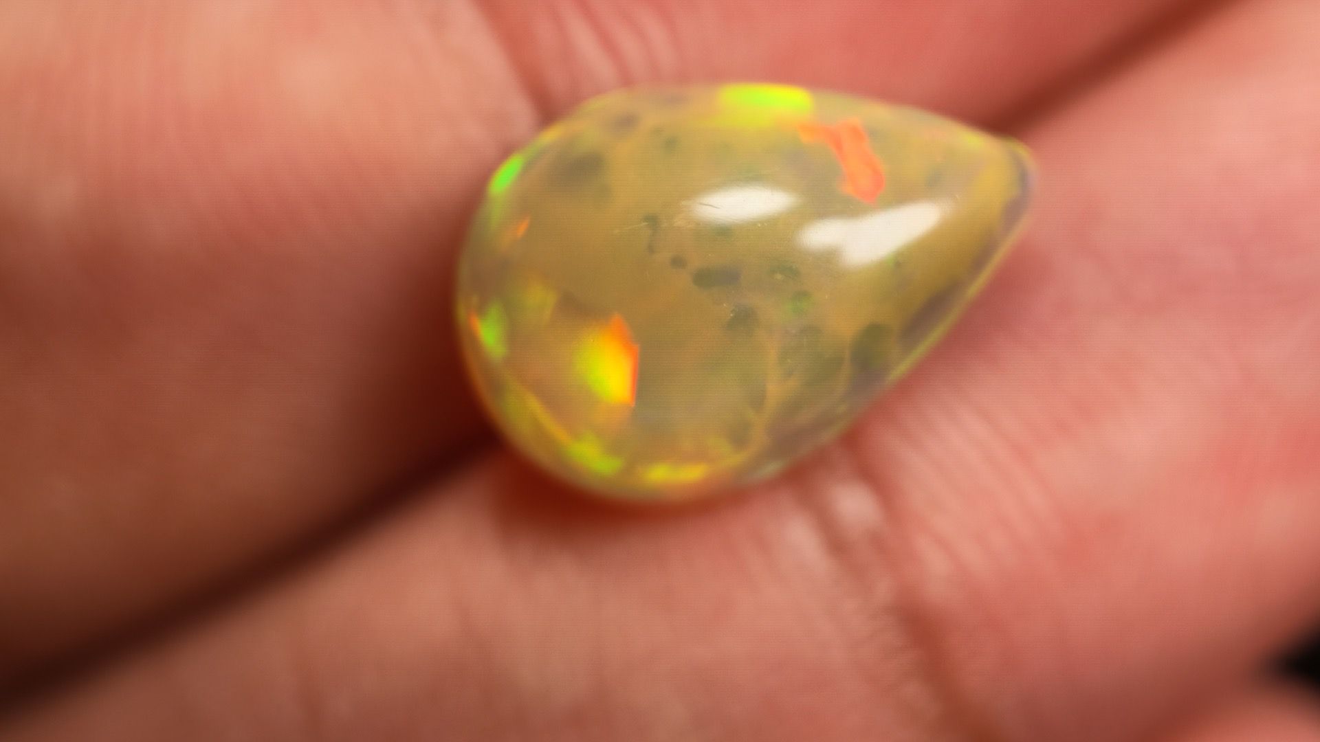 4.4 Ct Natural Ethiopian Opal Pear Cabochon