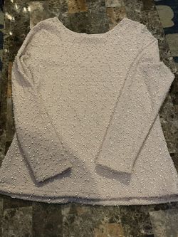 Women Dressy Sparkly Jennifer Lopez Blouse Shirt Large Light Pink