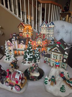 Christmas Village Collection Lighted Buildings and Figurines