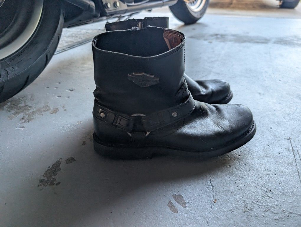 Leather Harley Davidson Boots - Size 10.5
