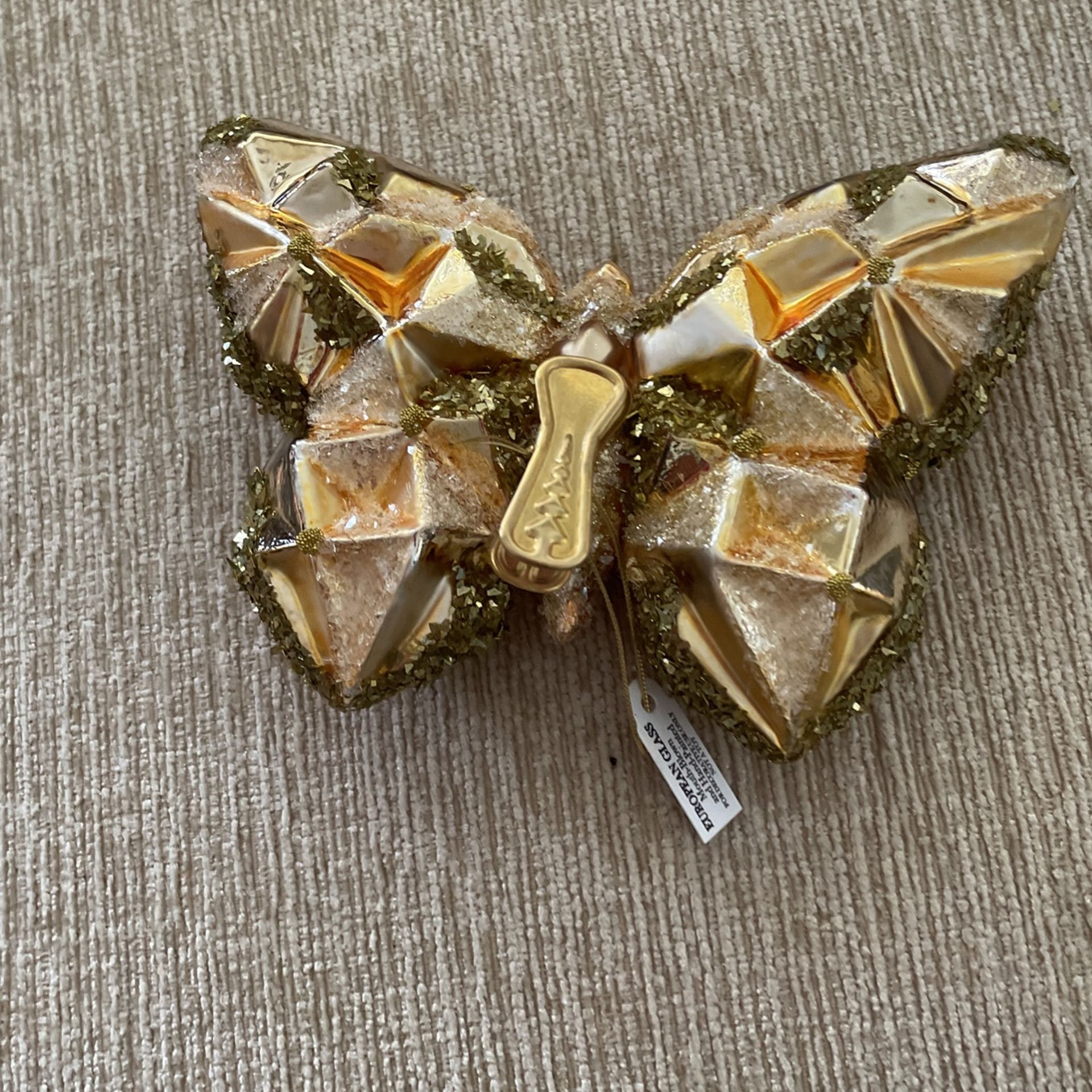 Gold Glittered Butterfly Boxed Orn main image 0