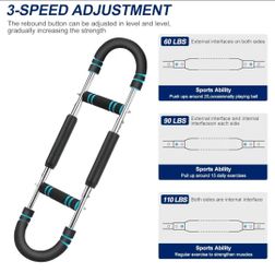 Twister Arm Trainer, 40-100lb Adjustable Chest Workout Equipment Power Twist Arm Trainer, Forearm Strengthener, Portable Spring Resistance for Home Fi
