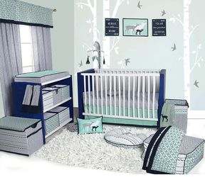 Bacati- Noah Tribal Mint Crib Set