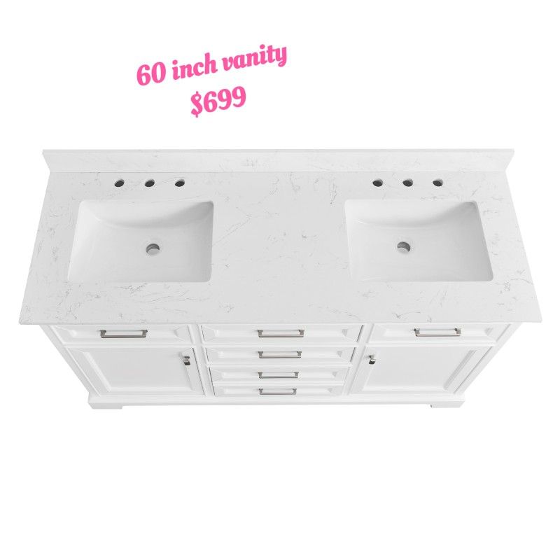 60 inch Vanity with Top #50060D