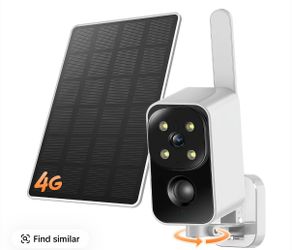 2K Solar 4G Security Camera, 180° Panoramic View AI Human Detection Night Vision Wireless Surveillance Camera Data Refill Required built-in sim card