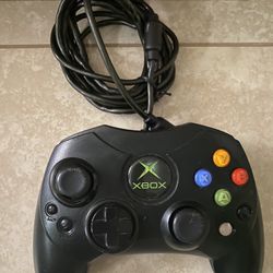 Original Xbox Controller Wired Black S-Type Serial # 001239554A