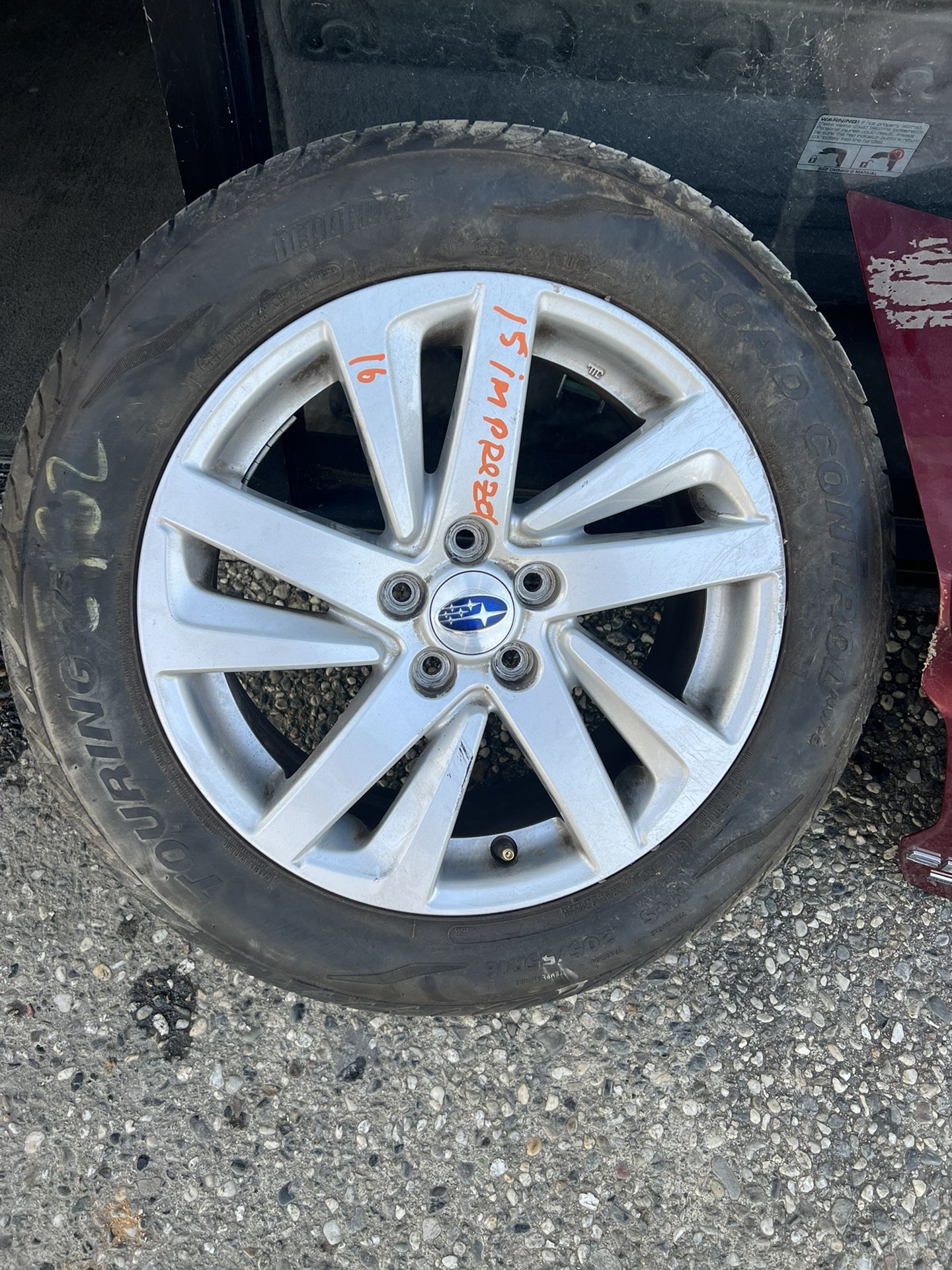 2015 Subaru Impreza 1 Wheel, Trunk Lid, Front Bumper Reinforsment Bar