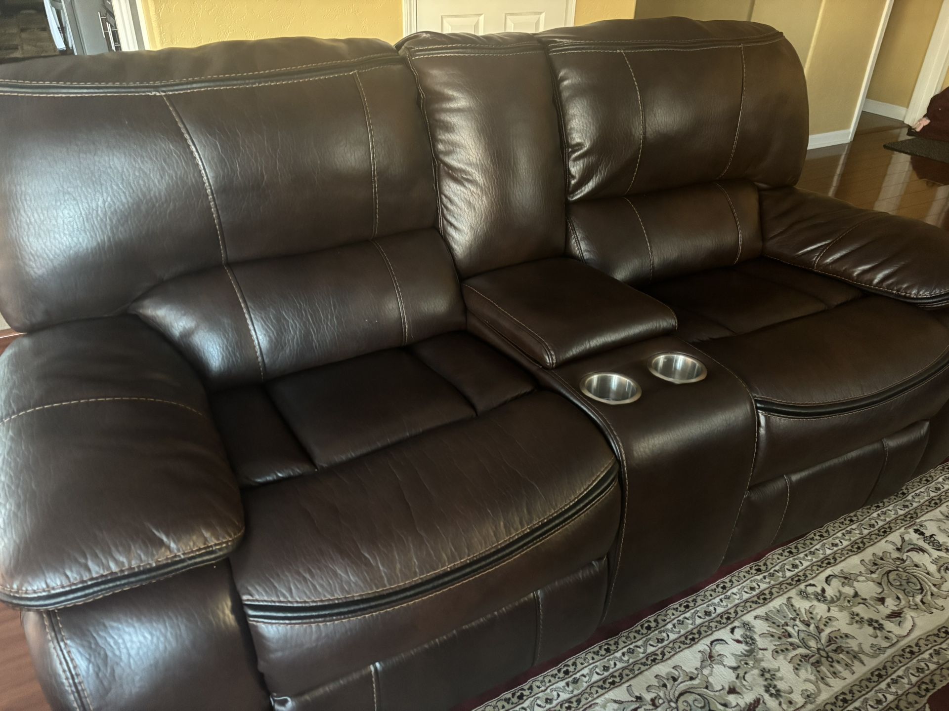 brown leather recliner sofas