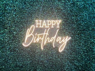 Happy birthday neon sign