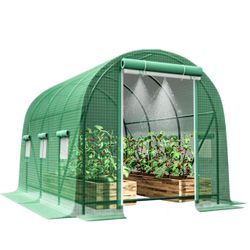 Grezone Walk-in Tunnel Greenhouse 10x10x6.6 FT 